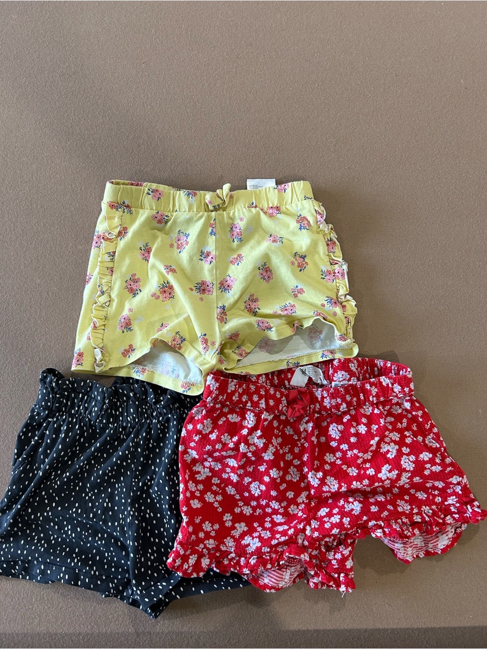 H&M Yellow Floral Girls' Elastic-Waist Shorts